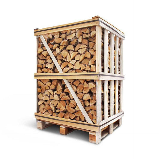 Premium Kiln-Dried Birch Logs – Large 1.63m³ Stacked Crate (2.5–2.6m³ Loose)